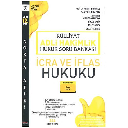 SPER FYAT KLLYAT cra ve flas Hukuku Soru Bankas Adli Hakimlik 2021
