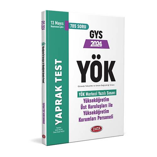 Data Yay�nlar� 2024 Y�K �st Kurulu�lar� ile Y�K Personeli GYS Yaprak Test