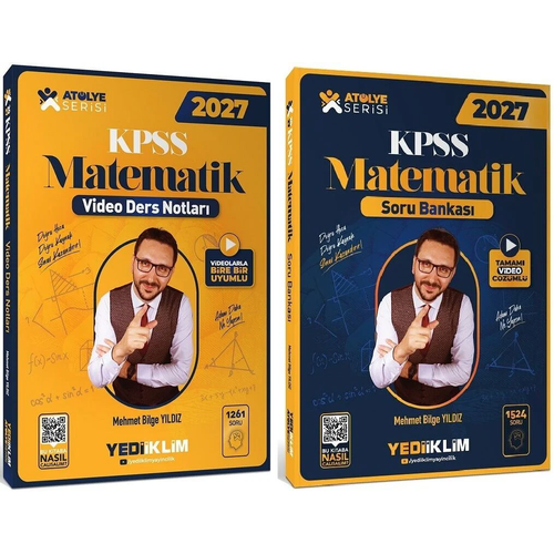 Yediiklim 2027 KPSS Matematik At�lye Video Ders Notlar� + Soru Bankas� 2 li Set - Mehmet Bilge Y�ld�z Yediiklim Yay�nlar�