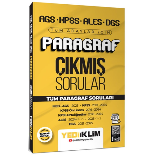 Yediiklim Yay�nlar� KPSS ALES DGS T�m Adaylar ��in Paragraf Tamam� PDF ��z�ml� ��km�� Sorular