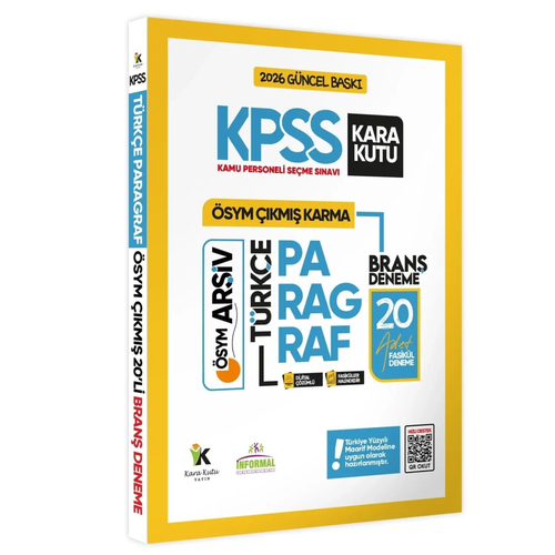 �nformal Yay�nlar� 2026 KPSS Orta��retim/Lise Paragraf 20'li Deneme �SYM ��km�� Soru Havuzu Video ve PDF ��z�ml�