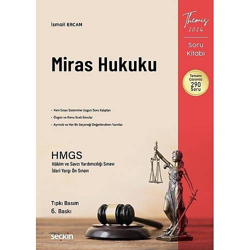 Se�kin 2026 THEM�S HMGS Hakimlik Miras Hukuku Soru Kitab� ��z�ml� 6. Bask� - �smail Ercan Se�kin Yay�nlar�
