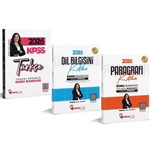 Hoca Kafas 2026 KPSS Trke + Paragraf + Dil Bilgisi Soru Bankas 3 l Set - znur Saat Yldrm Hoca Kafas Yaynlar