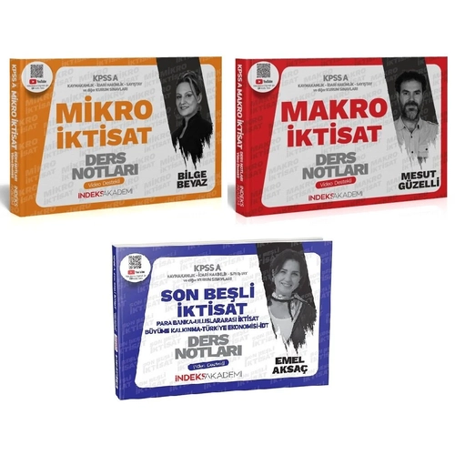 ndeks Akademi 2025 KPSS A Grubu Mikro + Makro + ktisat Son Beli Video Ders Notlar 3 l Set ndeks Akademi Yaynclk