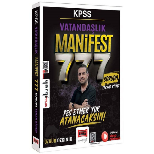 Yarg� Yay�nlar� KPSS Vatanda�l�k Manifest Serisi 777 Soruda Tamam� Video ��z�ml� Tekrar Kitab� �zg�r �zk�n�k