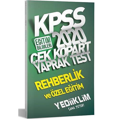 KPSS Eitim Bilimleri Rehberlik Ve zel Eitim ek Kopart Yaprak Test Yediiklim Yaynlar 2020
