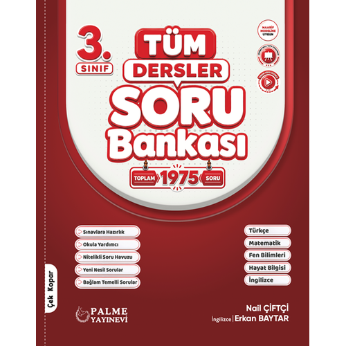 Palme Yay�nlar� 3. S�n�f T�m Dersler Soru Bankas� Kitab� Erkan Baytar, Nail �ift�i