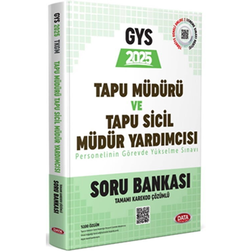 Data Yaynlar 2025 Tapu Mdr - Tapu Sicil Mdr Yardmcs GYS Soru Bankas - Karekod zml Komisyon Data Yaynlar