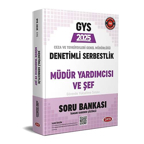 Data Yay�nlar� 2025 Ceza ve Tevkifevleri Denetimli Serbestlik M�d�r Yard�mc�l��� ve �eflik GYS Soru Bankas� - Karekod ��z�ml�