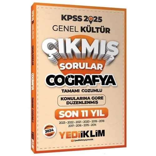 Yediiklim 2025 KPSS Co�rafya ��km�� Sorular Son 11 Y�l Konular�na G�re ��z�ml� Yediiklim Yay�nlar�