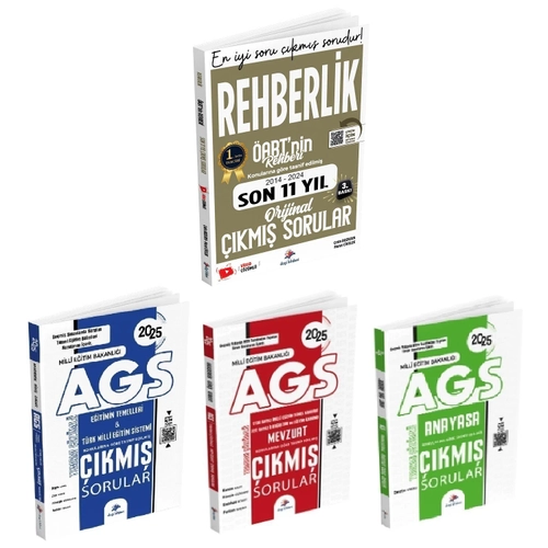Dizgi Kitap 2025 �ABT nin Rehberi Rehberlik + AGS E�itimin Temelleri ve T�rk Milli E�itim Sistemi + Mevzuat + Anayasa ��km�� Sorular 4 l� Set - Adem Hakan Dizgi Kitap Yay�nlar�