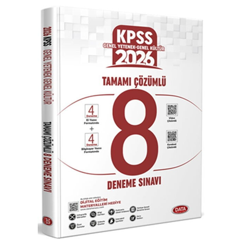 Data Yay�nlar� 2026 KPSS Genel Yetenek Genel K�lt�r Tamam� ��z�ml� 8 Deneme S�nav�