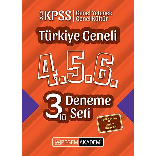 2019 KPSS Genel Yetenek Genel Kültür Türkiye Geneli Deneme (4.5.6) 3`lü Deneme Seti