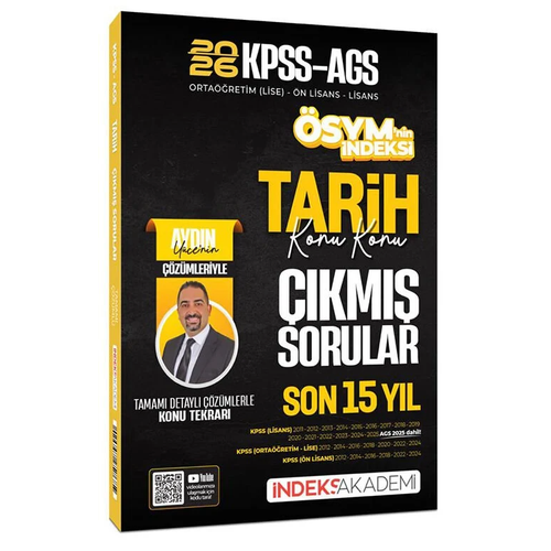 �ndeks Akademi 2026 KPSS MEB-AGS Tarih �SYM nin �ndeksi ��km�� Sorular Ayd�n Y�ce Son 15 Y�l Konu Konu ��z�ml�