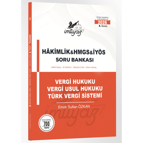 �MT�YAZ 2026 HMGS H�kimlik Vergi Hukuku - Vergi Usul Hukuku - T�rk Vergi Sistemi Soru Bankas� Emek Sultan �zkan