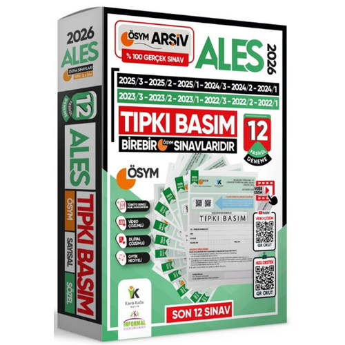 �nformal Yay�nlar� 2026 ALES �SYM T�pk� Bas�m ��km�� Soru 12'li Deneme