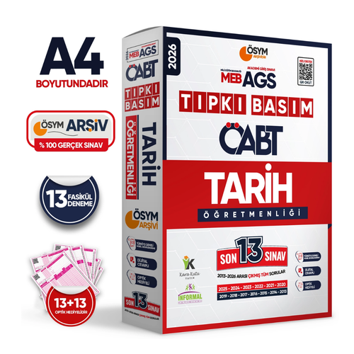 2026 MEB-AGS �ABT Tarih ��retmenli�i �SYM T�pk� Bas�m 13l� Deneme Paketi Dijital Cevapl� �nformal Yay�nlar�