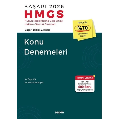 Se�kin 2026 BA�ARI HMGS Konu Denemeleri - �zge �en, �brahim Burak �en Se�kin Yay�nlar�