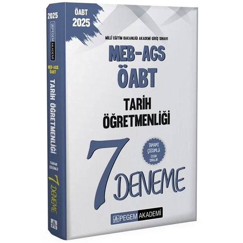 Pegem 2025 ABT MEB-AGS Tarih retmenlii 7 Deneme zml Pegem Akademi Yaynlar
