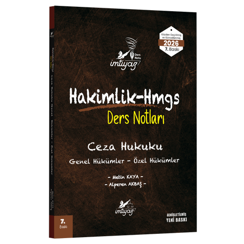 �MT�YAZ Ceza Hukuku (Genel H�k�mler - �zel H�k�mler) Ders Notu (H�kimlik&HMGS)