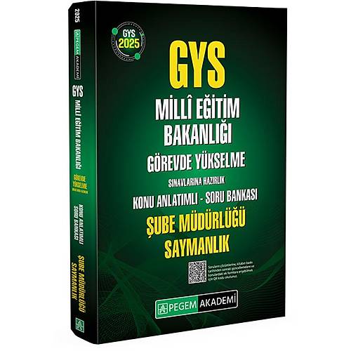 Kitaba Gzat Pegem Yaynlar 2025 GYS MEB Milli Eitim Bakanl ube Mdrl, Saymanlk Konu Anlatml Soru Bankas
