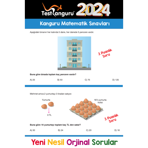 2. S�n�f Zihin �al��t�ran E�lenceli Kanguru Matematik Sorular� Dikkat At�lyesi Yay�nlar�