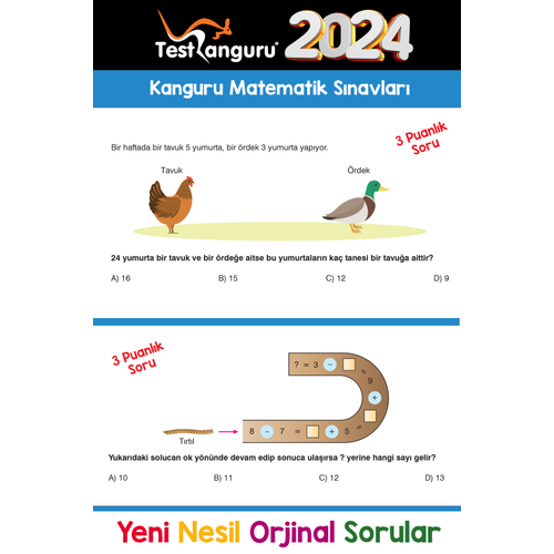 2. S�n�f Zihin �al��t�ran E�lenceli Kanguru Matematik Sorular� Dikkat At�lyesi Yay�nlar�