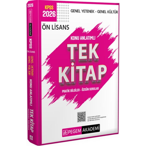 Pegem Yay�nlar� 2026 KPSS Genel Yetenek Genel K�lt�r �n Lisans Konu Anlat�ml� Tek Kitap
