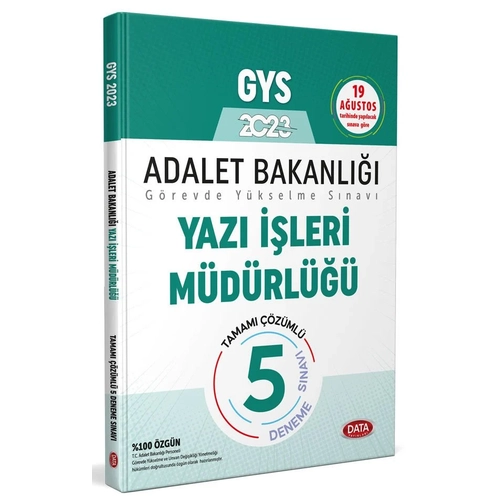 Data Yaynlar Adalet Bakanl Yaz leri Mdrl GYS Tamam zml 5 Deneme Snav