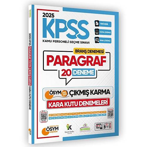 �nformal Yay�nlar� 2025 KPSS Paragraf 20 Deneme S�nav� �SYM ��km�� Soru Havuzu Video ��z�ml�
