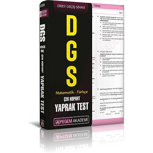 Pegem 2020 DGS Yaprak Test ek Kopart Pegem Akademi Yaynlar