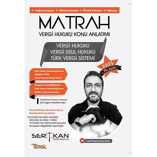 Temsil Kitap  MATRAH Vergi Hukuku Konu Anlat�m� Sertkan Erdurmaz 2025