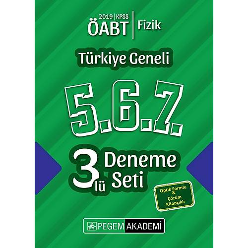 Pegem 2019 ABT Fizik retmenlii Trkiye Geneli 3 Deneme (5.6.7) Pegem Akademi Yaynlar