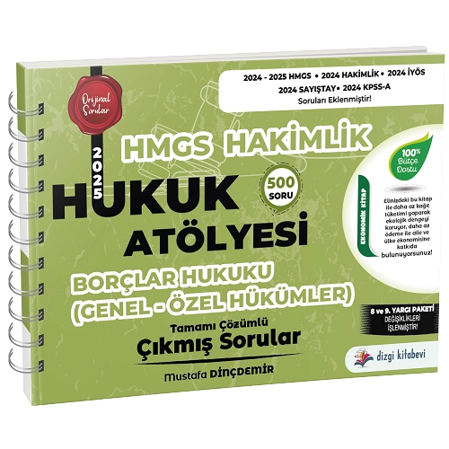 Dizgi Kitap 2025 Hukuk At�lyesi HMGS Hakimlik Bor�lar Hukuku Genel �zel H�k�mler ��km�� Sorular ��z�ml� - Mustafa Din�demir Dizgi Kitap