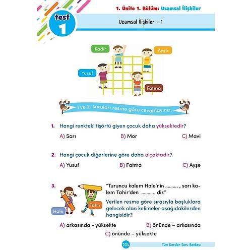 1. S�n�f T�m Dersler Yeni Nesil Soru Bankas� Dikkat At�lyesi Yay�nlar�