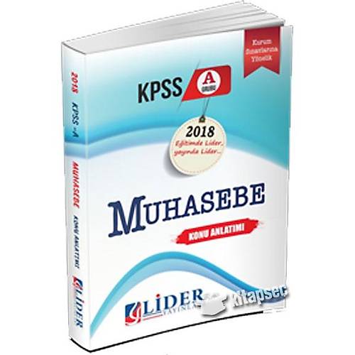 Lider Yaynlar 2018 KPSS A Grubu Muhasebe Konu Anlatm 