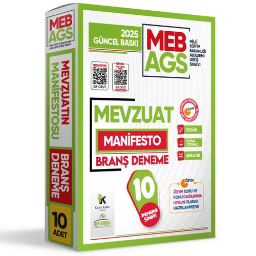 nformal Yaynlar 2025 MEB AGS Mevzuat Manifesto zgn 10 Deneme