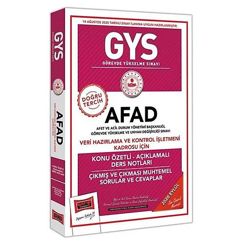 Yarg 2020 GYS AFAD Veri Hazrlama ve Kontrol letmeni Kadrosu Konu zetli Ders Notlar Grevde Ykselme Yarg Yaynlar