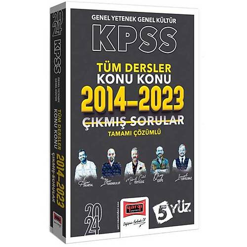 Yarg Yaynlar 2024 KPSS 5Yz GK-GY Tm Dersler Tamam zml Son 10 Yl Konu Konu km Sorular (2014-2023)