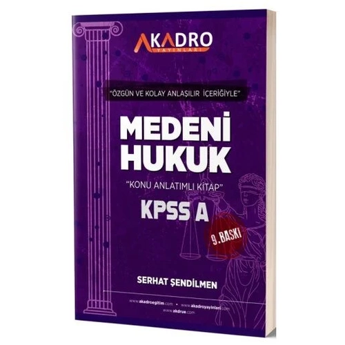 A Kadro KPSS A Grubu Medeni Hukuk Konu Anlatml 9. Bask A Kadro Yaynlar