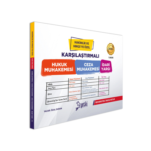 Yetki Yay�nlar� 2026 Kar��la�t�rmal� Hukuk Muhakemesi Ceza Muhakemesi �dari Yarg�