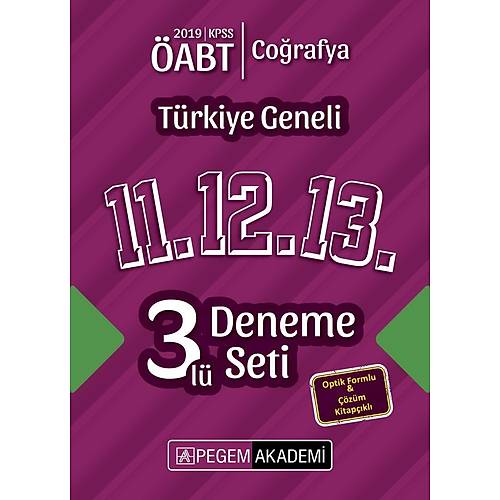 Pegem 2019 ABT Corafya retmenlii Trkiye Geneli 3 Deneme (11.12.13) Pegem Akademi Yaynlar