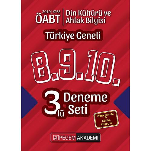 Pegem 2019 ABT Din Kltr ve Ahlak Bilgisi retmenlii Trkiye Geneli 3 Deneme (8.9.10) Pegem Akademi Yaynlar