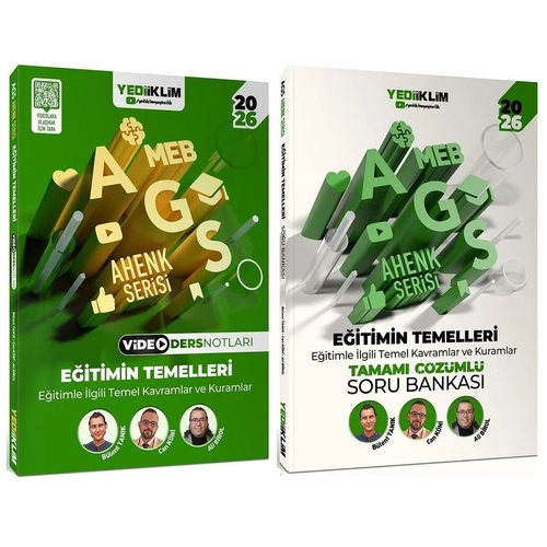 Yediiklim 2026 MEB-AGS E�itimin Temelleri Video Ders Notlar� + Soru Bankas� 2 li Set Ahenk Serisi Yediiklim Yay�nlar�