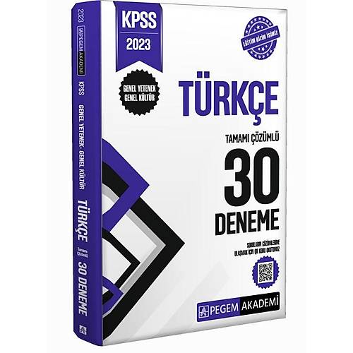2023 KPSS Genel Kültür Genel Yetenek Türkçe 30 Deneme Pegem Akademi Yayıncılık