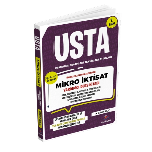 Dizgi Kitap 2025 Usta Mikro �ktisat Konu Anlat�m� ve Konular�na G�re Tasnif Edilmi� Tamam� ��z�ml� ��km�� S�nav Sorular� 2. Bask� Adem K�l��