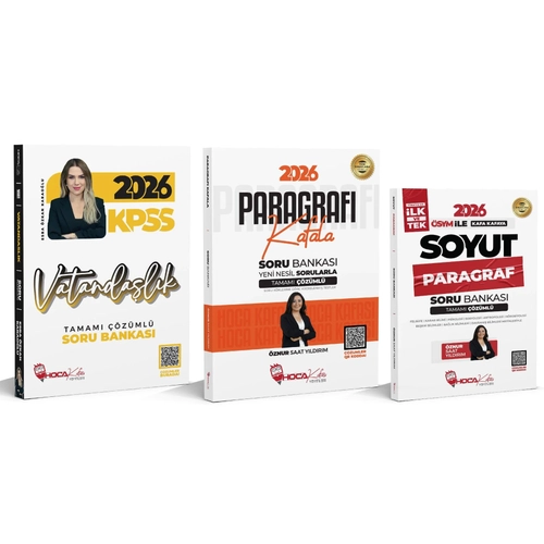 Hoca Kafas� 2026 KPSS Vatanda�l�k + Paragraf Soru Bankas� 3 l� Set - Esra �zkan Karao�lu, �znur Saat Y�ld�r�m Hoca Kafas� Yay�nlar�
