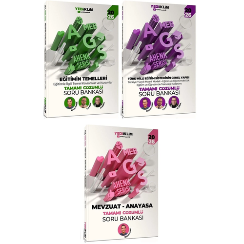 Yediiklim Yaynlar 2026 MEB-AGS Ahenk Serisi Eitimin Temelleri Trk Milli Eitim Sisteminin Genel Yaps Mevzuat - Anayasa Soru Bankas 3'l Set