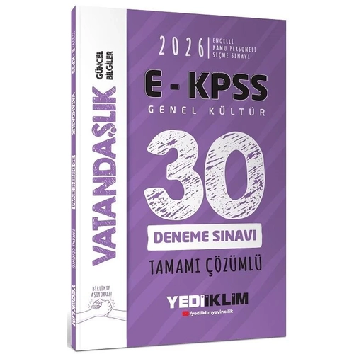 Yediiklim 2026 EKPSS Vatanda�l�k 30 Deneme ��z�ml� Yediiklim Yay�nlar�