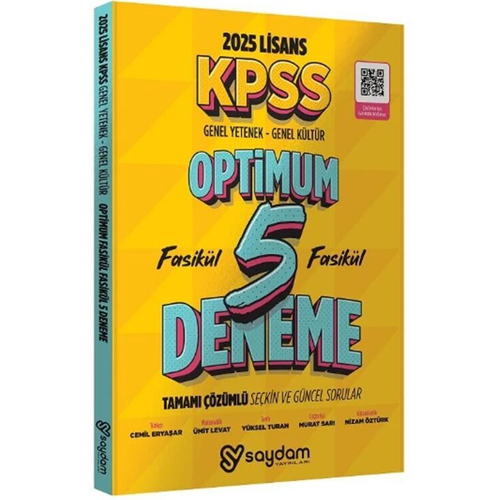 Saydam Yaynlar 2025 Lisans KPSS Genel Yetenek Genel Kltr Optimum Fasikl 5 Deneme zml